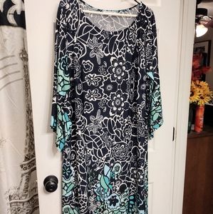 Notations Floral Stretch Polyester Knee Length Dress Size 3X